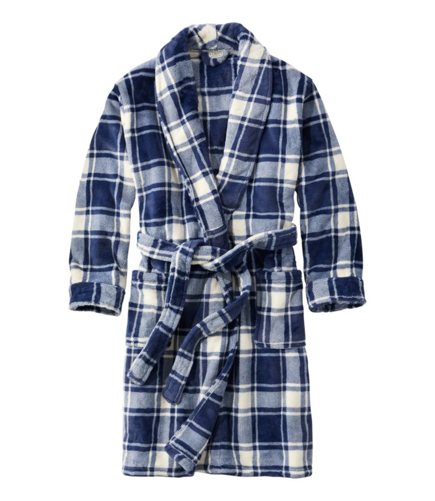 Men's Wicked Plush Robe, Classic Navy Plaid, small image number 1