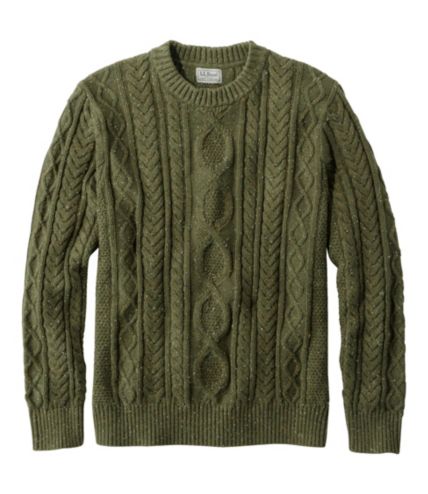 Men's Bean's Heritage Soft Cotton Fisherman Sweater, Crewneck ...