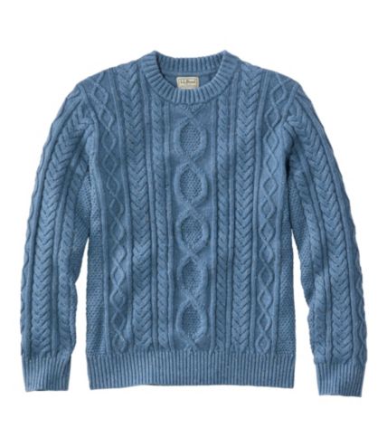 Men's Bean's Heritage Soft Cotton Fisherman Sweater, Crewneck ...