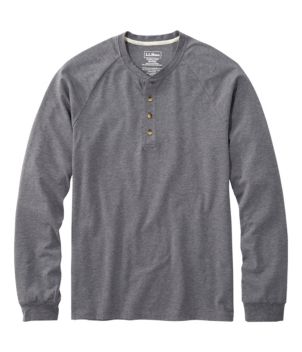 Men's Comfort Stretch Pima Tee Shirt, Long-Sleeve Henley