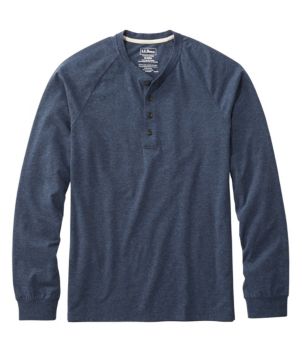 Men's Comfort Stretch Pima Tee Shirt, Long-Sleeve Henley