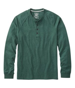 Men's Comfort Stretch Pima Tee Shirt, Long-Sleeve Henley