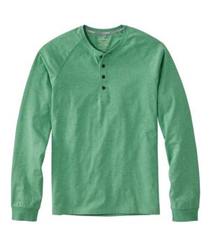 Men's Comfort Stretch Pima Tee Shirt, Long-Sleeve Henley