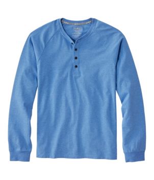 Men's Comfort Stretch Pima Tee Shirt, Long-Sleeve Henley