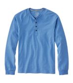 Men's Comfort Stretch Pima Tee Shirt, Long-Sleeve Henley