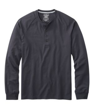 Men's Comfort Stretch Pima Tee Shirt, Long-Sleeve Henley