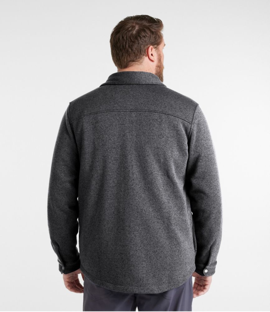 Men's Bean's Sweater Fleece Shirt Jac, Charcoal Gray Heather, small image number 5