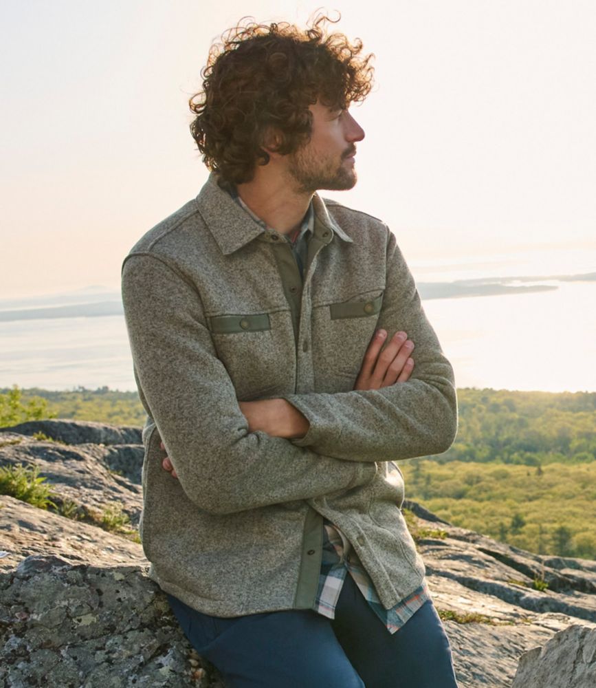 Men's Bean's Sweater Fleece Shirt Jac, , small image number 7
