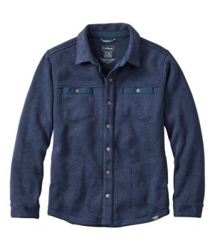 LL Bean Flannel Lined Hurricane Work Shirt Mens Button Up Long Sleeve Blue  XLT