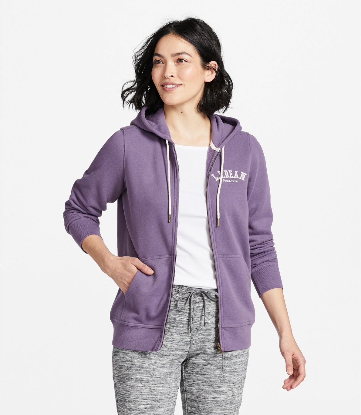 Women's L.L.Bean 1912 Sweatshirt, FullZip Hooded Logo at L.L. Bean