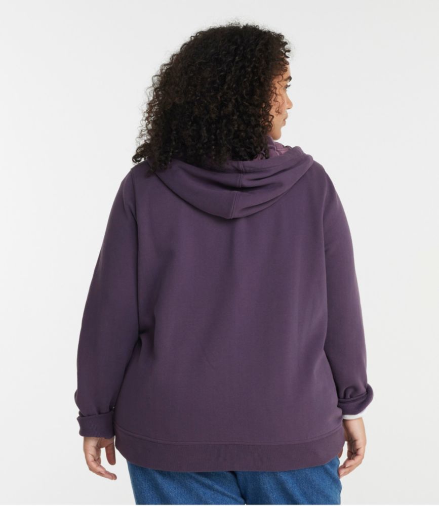 Women's L.L.Bean 1912 Sweatshirt, Flannel-Lined Hoodie, Cream/Cream Plaid, small image number 3