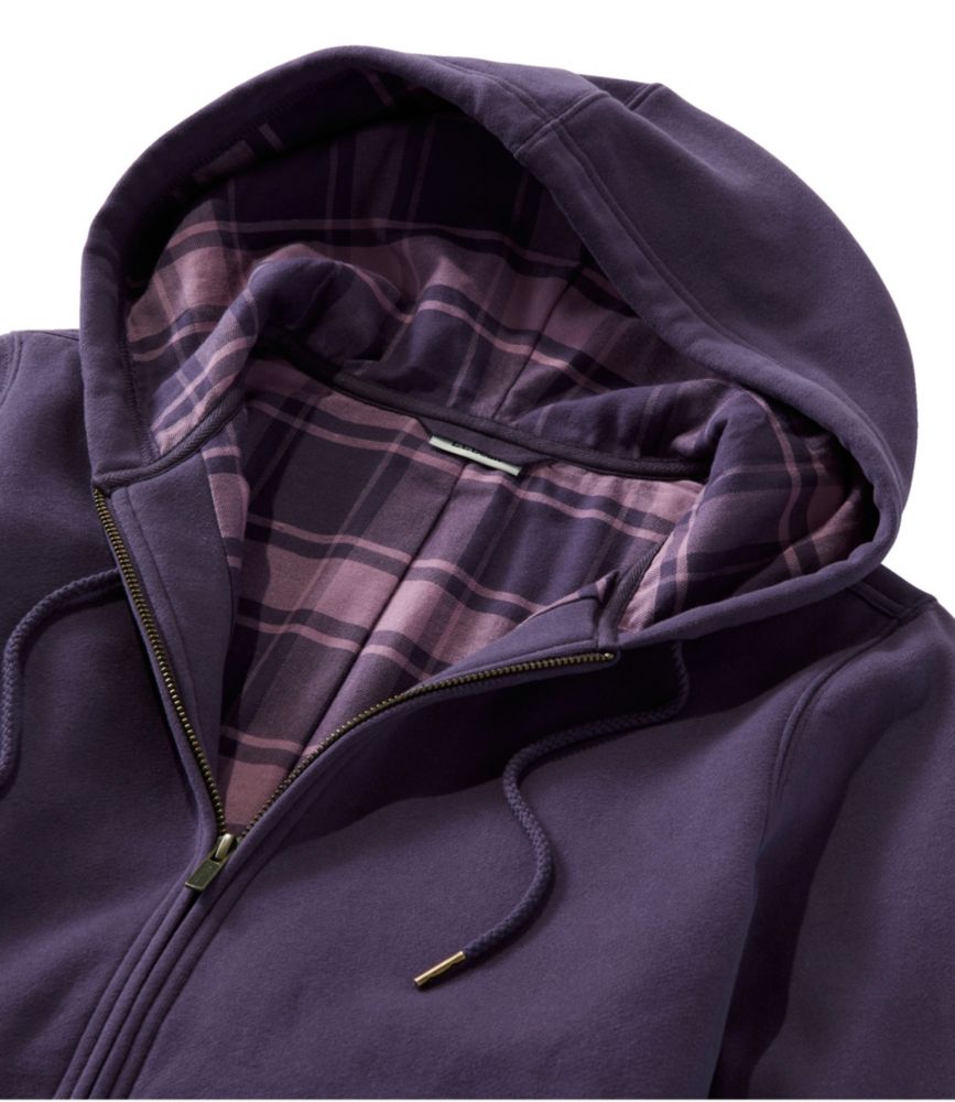 Women's L.L.Bean 1912 Sweatshirt, Flannel-Lined Hoodie, Classic Navy/Classic Navy Plaid, small image number 4