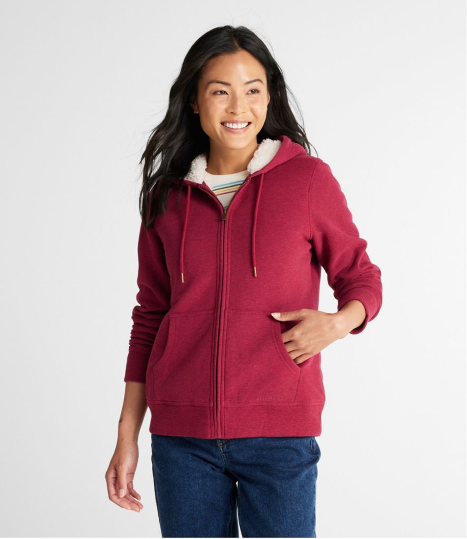 Women's Quilted Sweatshirt, Fleece-Lined Full-Zip at L.L. Bean