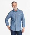 Comfort Stretch Chambray Shirt, Indigo, small image number 1