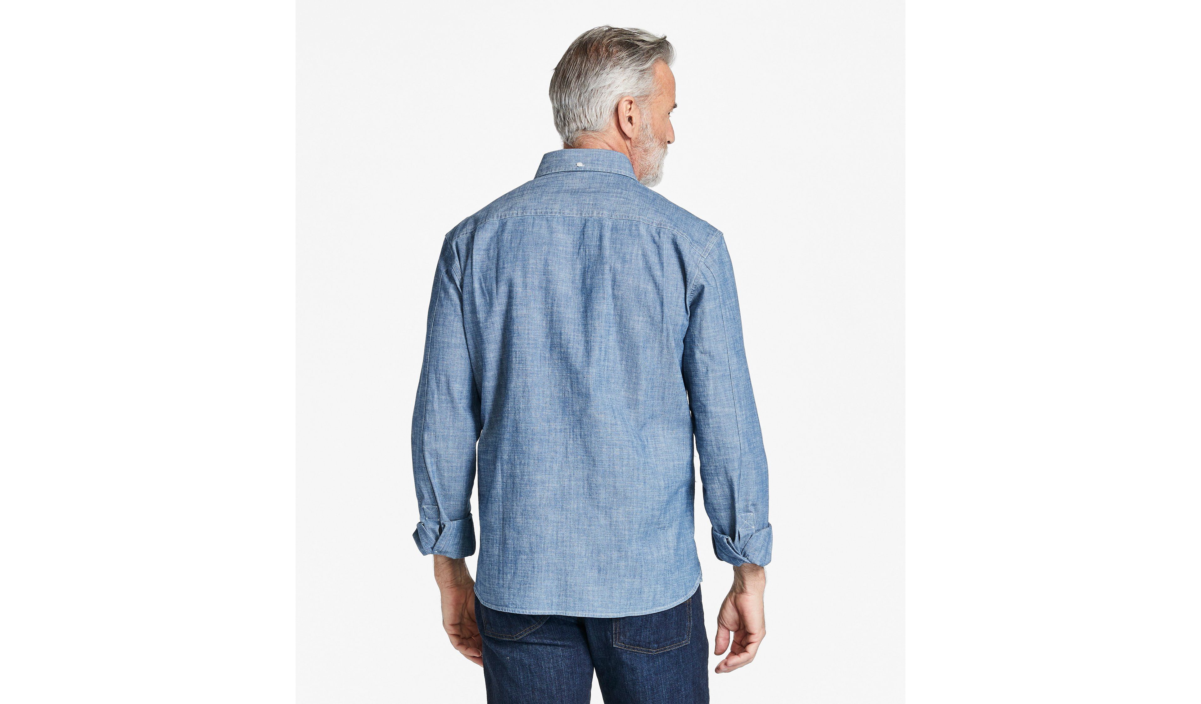 Men's Comfort Stretch® Chambray Shirt, Traditional Fit, Long-Sleeve