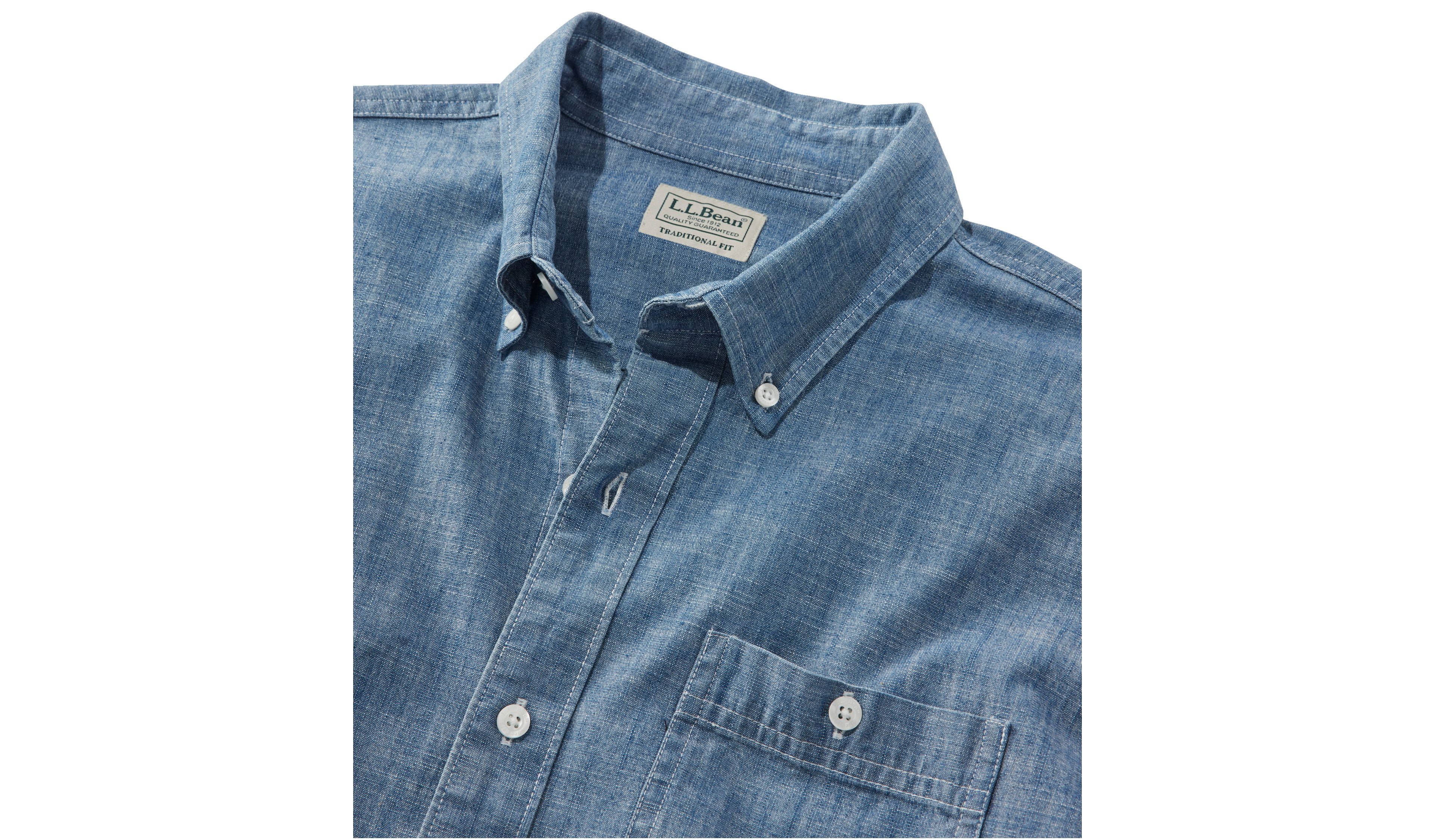 Men's Comfort Stretch® Chambray Shirt, Traditional Fit, Long-Sleeve