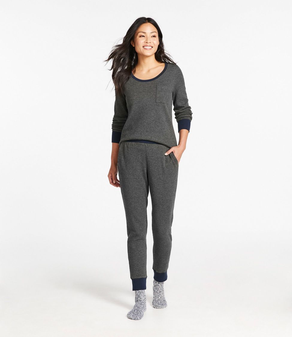 Open-Bottom Waffle Lounge Pants for Tall Women, American Tall