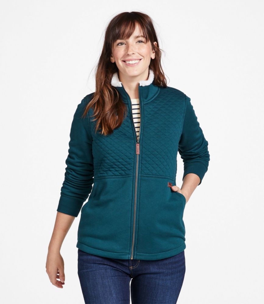 Women's Quilted Sweatshirt, FleeceLined FullZip Sweatshirts