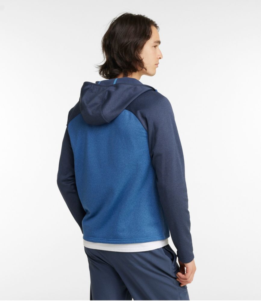 Men's Mountain Fleece Full-Zip Hoodie, Colorblock, Carbon Navy/Marine Blue, small image number 3