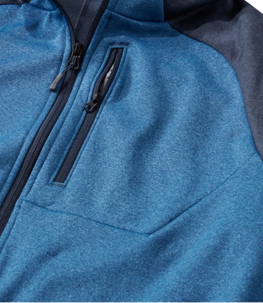 Men's Mountain Fleece Full-Zip Hoodie, Colorblock, Carbon Navy/Marine Blue, small image number 4