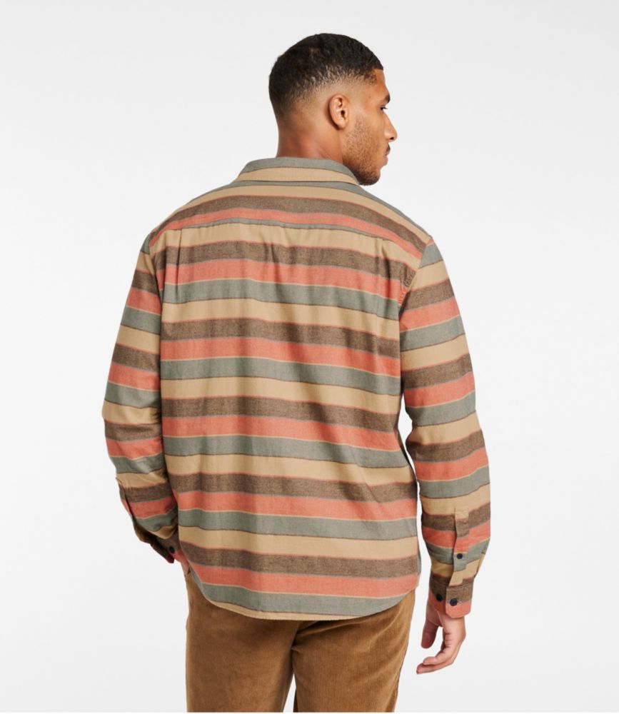 Men's Wicked Soft Flannel Shirt, Stripe, Slightly Fitted Untucked Fit, , small image number 3