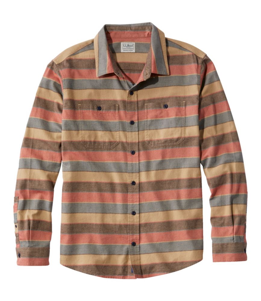 Men's Wicked Soft Flannel Shirt, Stripe, Slightly Fitted Untucked