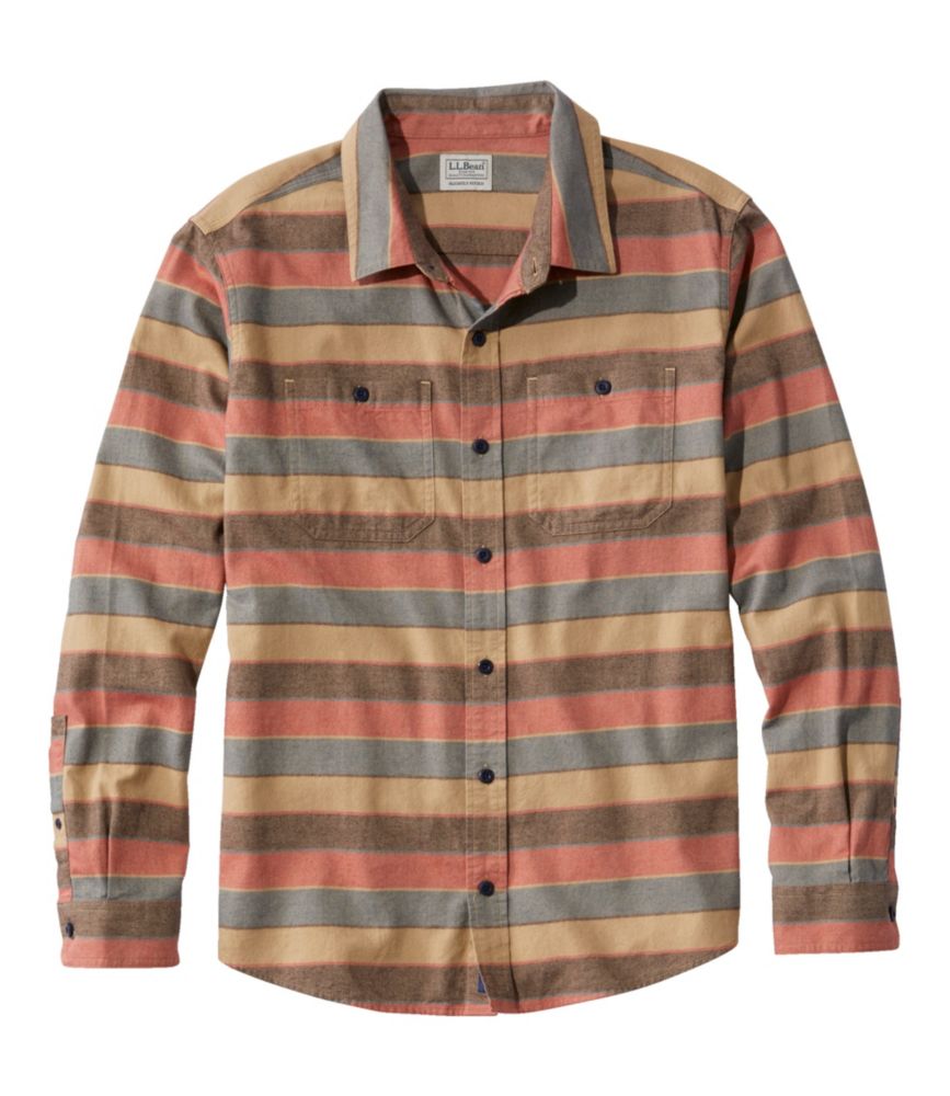 Men's Wicked Soft Flannel Shirt, Stripe, Slightly Fitted Untucked Fit