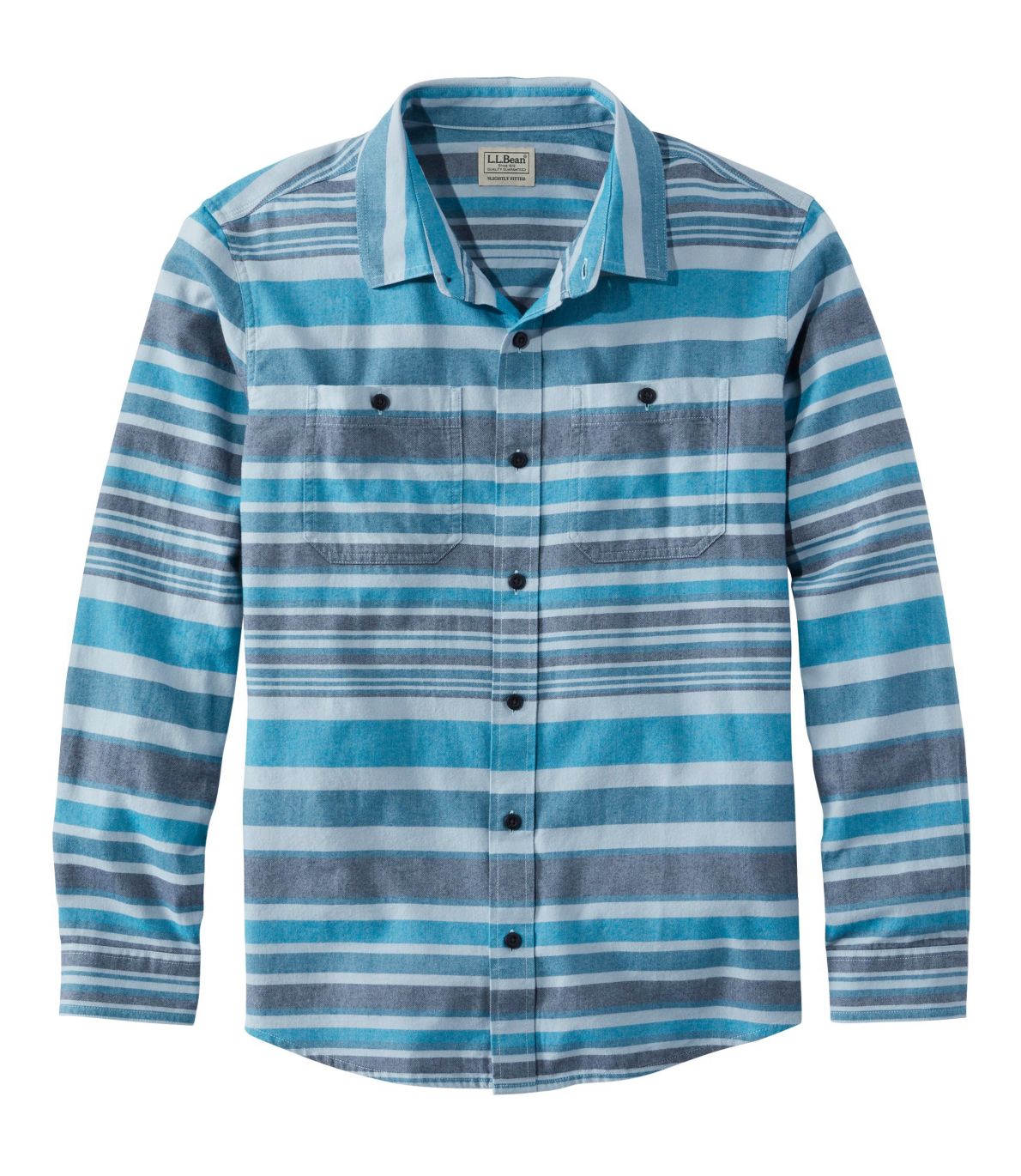 Men's Wicked Soft Flannel Shirt, Stripe, Slightly Fitted Untucked Fit