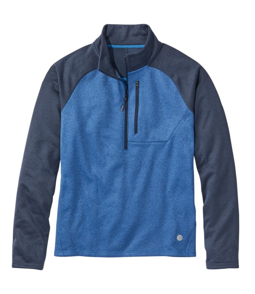 Men's Mountain Fleece Half-Zip, Colorblock, Carbon Navy/Marine Blue, small image number 1