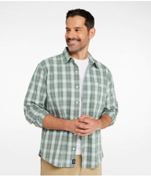 Men's Comfort Stretch® Chambray Shirt, Traditional Untucked Fit, Long-Sleeve, Print