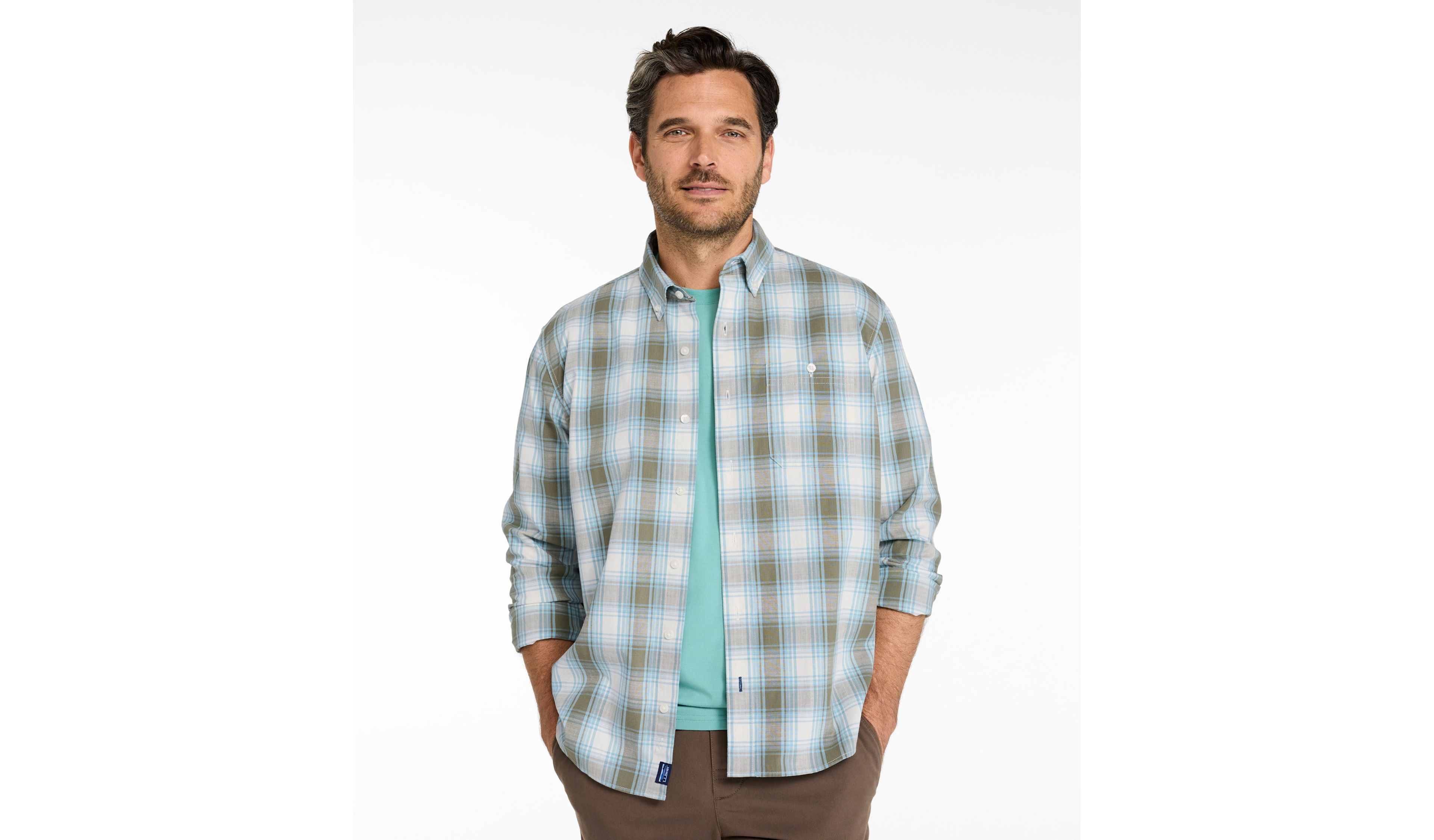 Men's Comfort Stretch® Chambray Shirt, Traditional Fit, Long-Sleeve