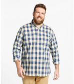 Men's Comfort Stretch Chambray Shirt, Traditional Untucked Fit, Long-Sleeve, Plaid