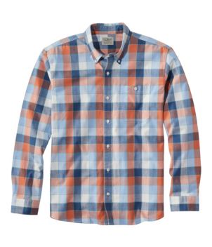 Men's Comfort Stretch Chambray Shirt, Traditional Untucked Fit, Long-Sleeve, Print