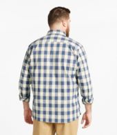 Men's Comfort Stretch Chambray Shirt, Traditional Untucked Fit,  Long-Sleeve, Plaid