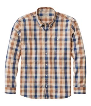 Men's Comfort Stretch® Chambray Shirt, Traditional Untucked Fit, Long-Sleeve, Print