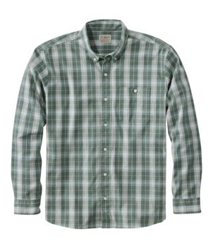 Men's Comfort Stretch® Chambray Shirt, Traditional Untucked Fit, Long-Sleeve, Print