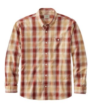 Men's Comfort Stretch® Chambray Shirt, Traditional Untucked Fit, Long-Sleeve, Print