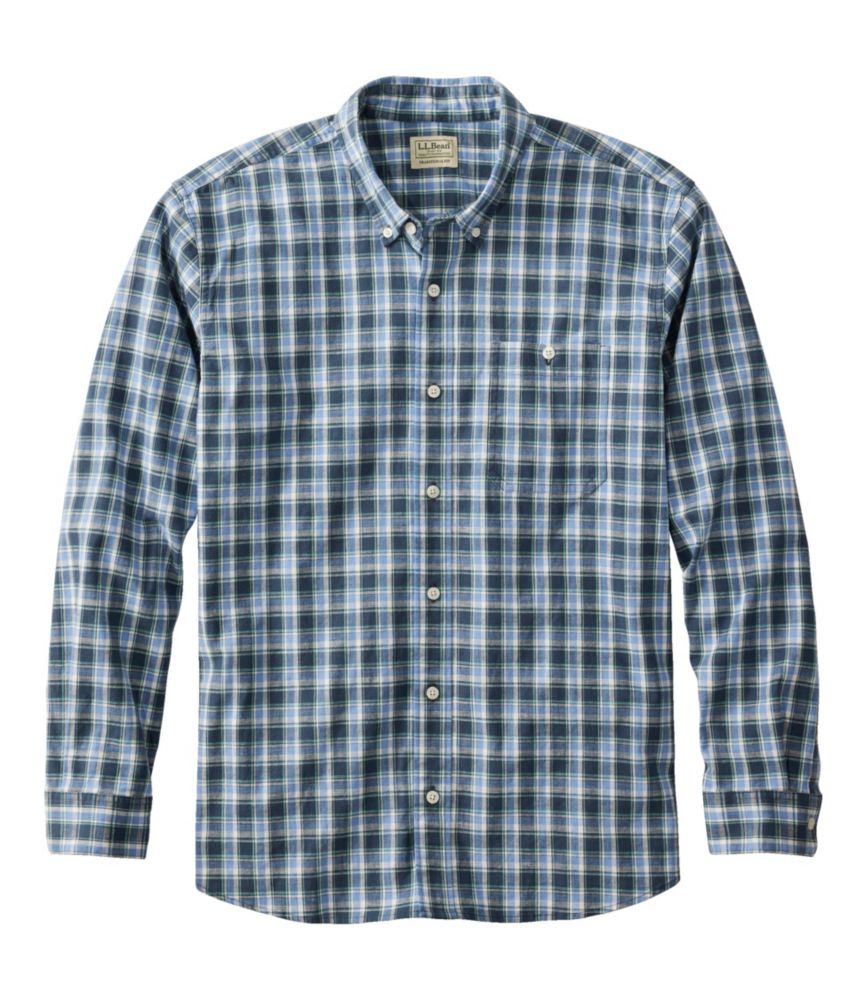 Men's Comfort Stretch® Chambray Shirt, Traditional Untucked Fit, Long-Sleeve, Print