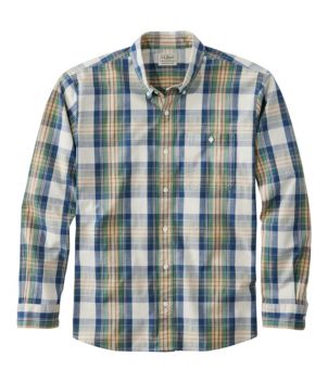 Men's Comfort Stretch® Chambray Shirt, Traditional Untucked Fit, Long-Sleeve, Print
