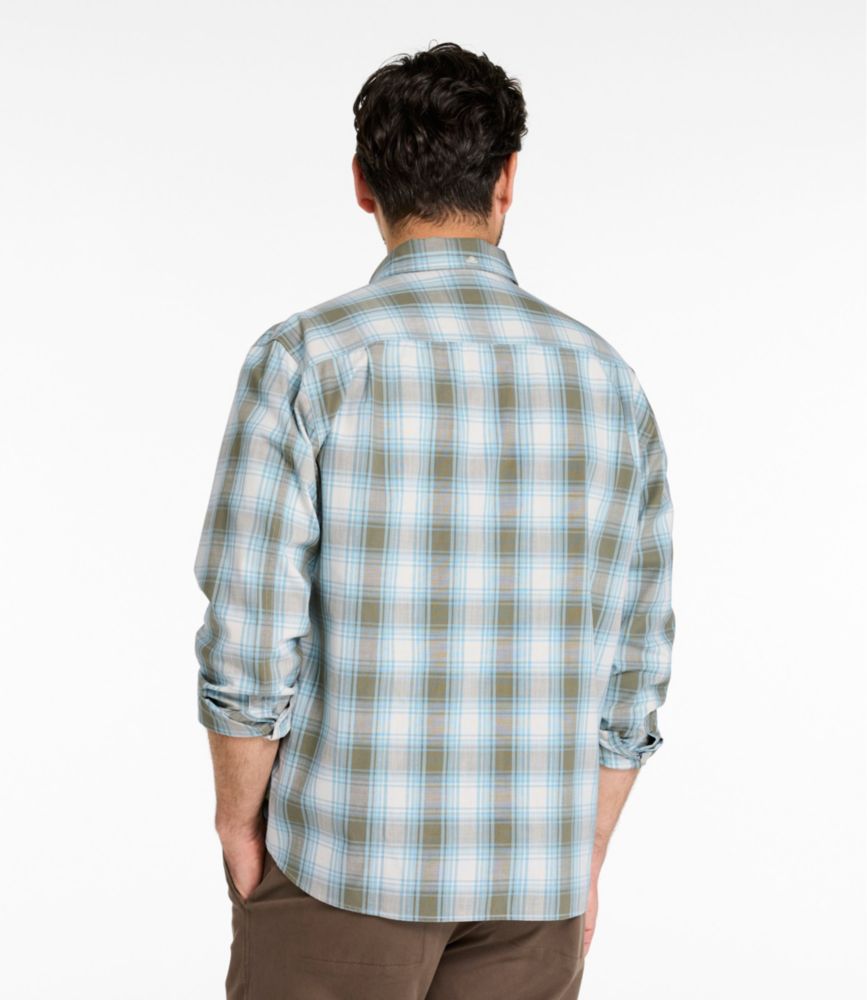 Men's Comfort Stretch® Chambray Shirt, Traditional Untucked Fit, Long-Sleeve, Print