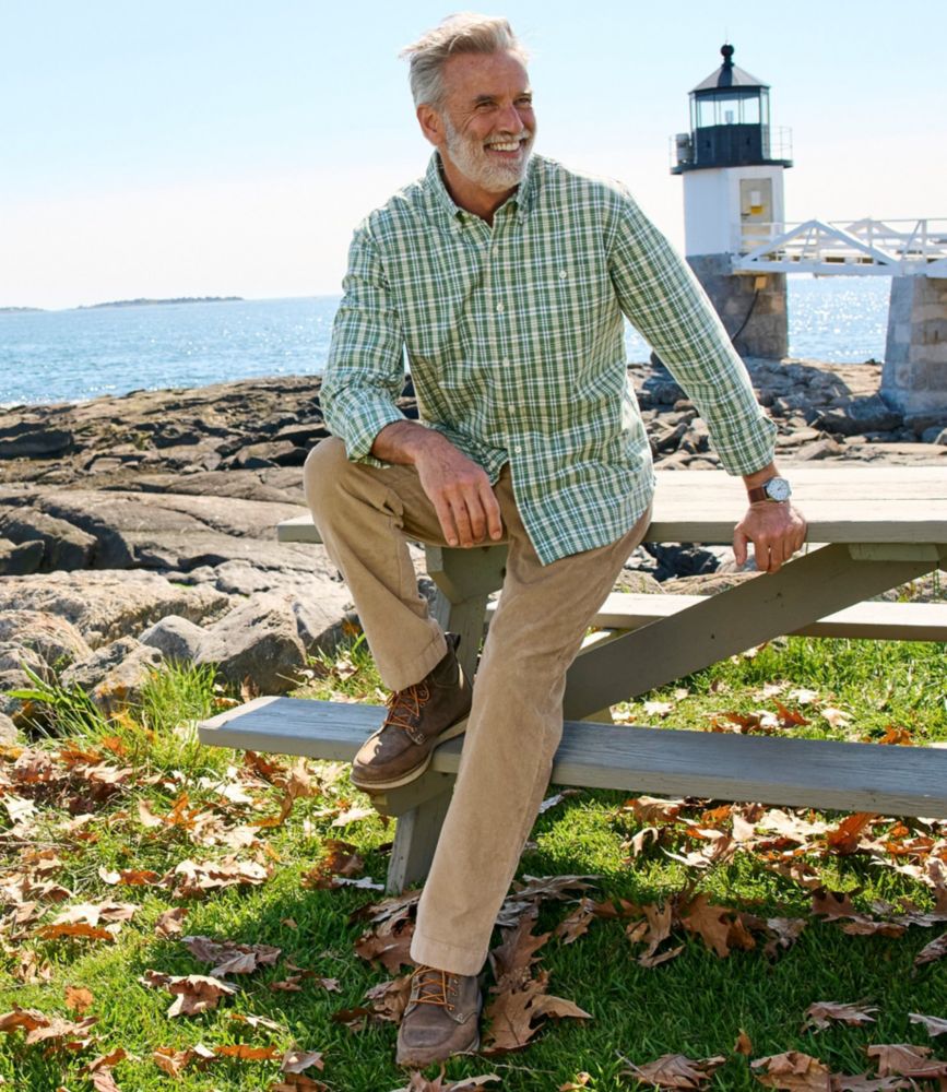 Men's Comfort Stretch® Chambray Shirt, Traditional Untucked Fit, Long-Sleeve, Print