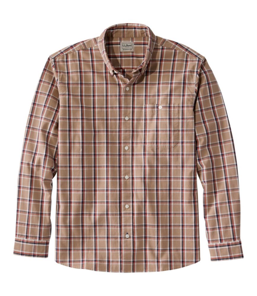 Men's Comfort Stretch® Chambray Shirt, Traditional Untucked Fit, Long-Sleeve, Print