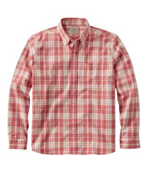 Men's Comfort Stretch Chambray Shirt, Traditional Untucked Fit, Long-Sleeve, Plaid