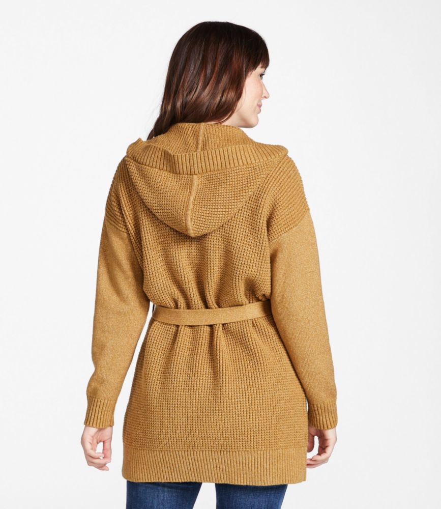 Women's All-Day Waffle Sweater, Hooded Wrap Cardigan, , small image number 4