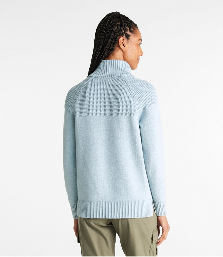 Women's All-Day Waffle Sweater, Turtleneck | Sweaters at L.L.Bean