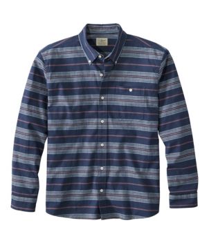 Men's Comfort Stretch Chambray Shirt, Traditional Untucked Fit, Long-Sleeve, Stripe