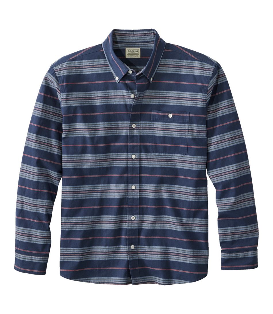 Men's Comfort Stretch Chambray Shirt, Traditional Untucked Fit