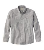Men's Comfort Stretch Chambray Shirt, Traditional Untucked Fit, Long-Sleeve, Stripe
