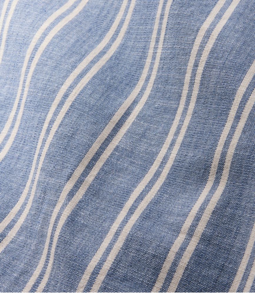 Men's Comfort Stretch Chambray Shirt, Traditional Untucked Fit, Long-Sleeve, Stripe