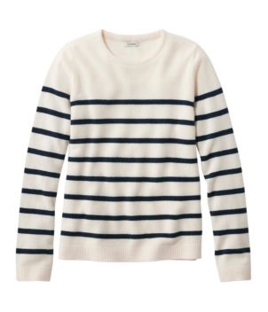 Women's Classic Cashmere Sweater, Crewneck Stripe